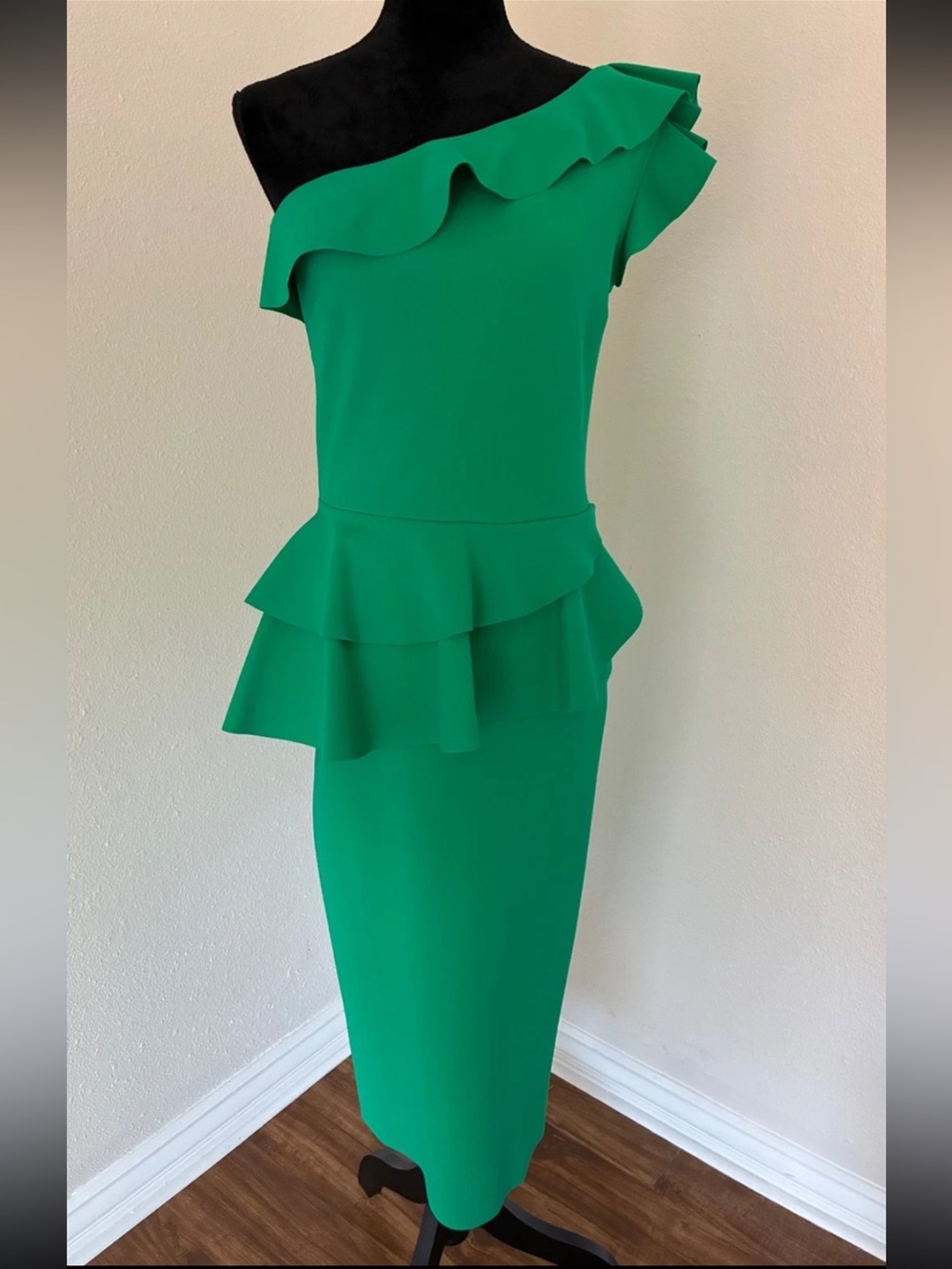 CHIARA BONI Womens One Shoulder Raffled Layered Party Cocktail Dress Sz M EUR 44